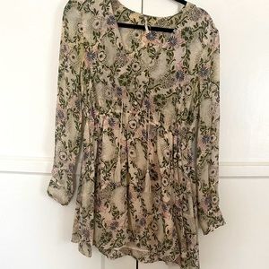Free People Lined Tunic Dress with Buttons